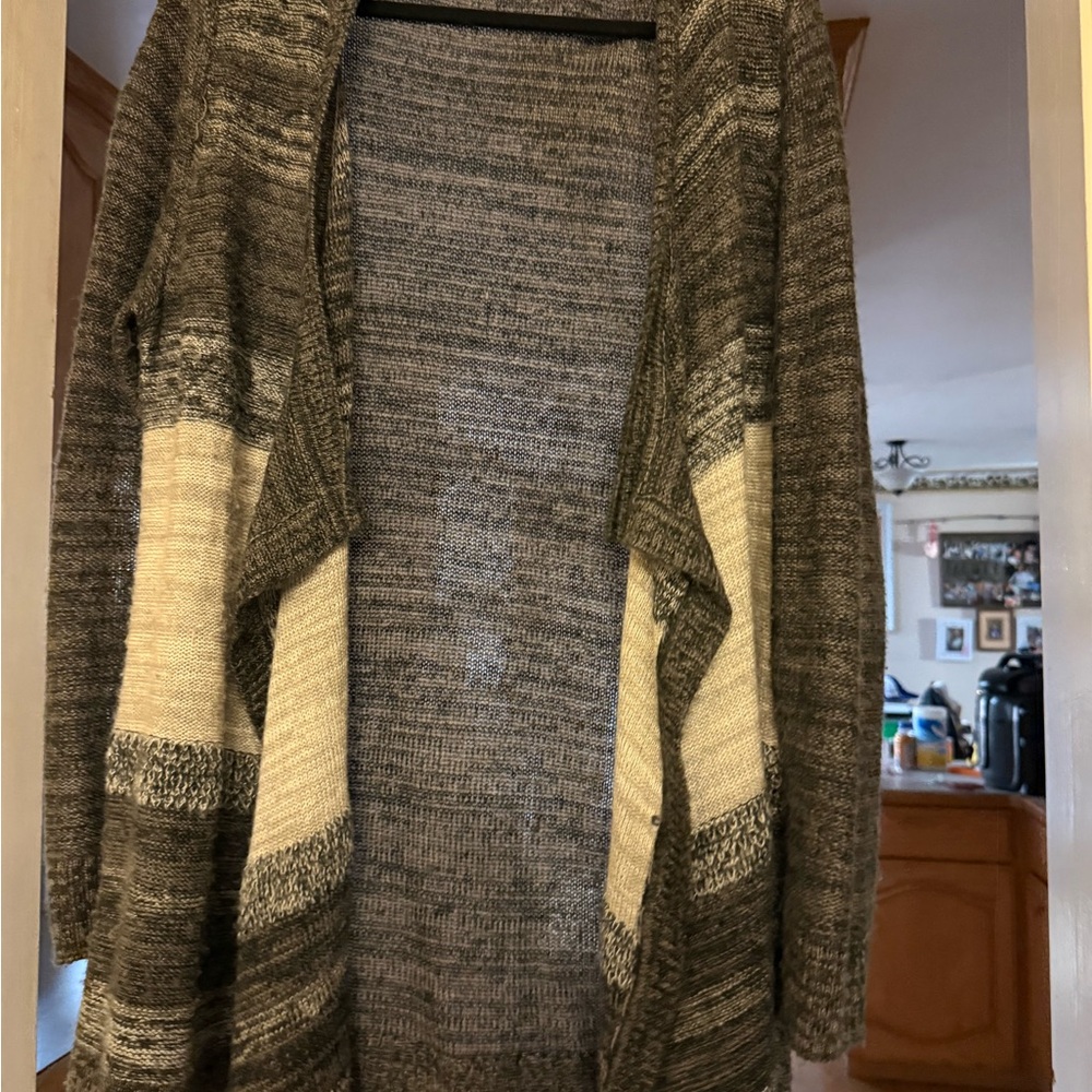 Sonoma Women's Charcoal and Cream Cardigan